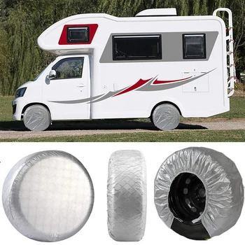 

4pcs Tire Covers Protector Waterproof Car Wheel Cover Sun Protector for RV Auto Car Camper