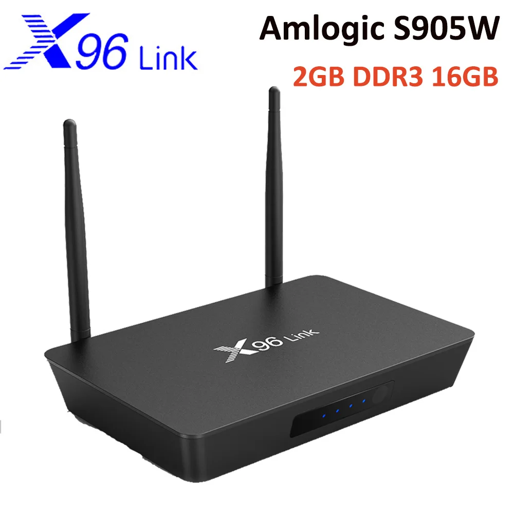 X96 Link Android коробка DDR3 2G 16G Amlogic S905W четырехъядерный Android 7,1 приставка 2.4G5G двойной wifi 100M LAN 4K ТВ приставка медиаплеер