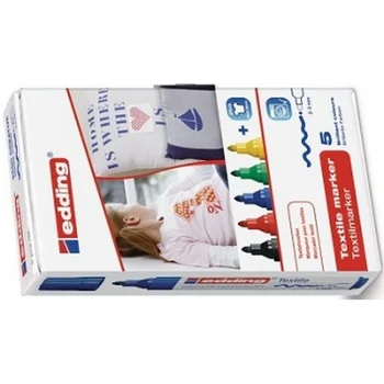 

Set of textile markers, round tip, 2-3mm, 5 colors in NAB