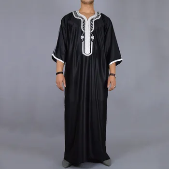 Muslim Fashion Men Jubba Thobes Arabic Pakistan Dubai Kaftan Abaya Robes Islamic Clothing Saudi Arabia