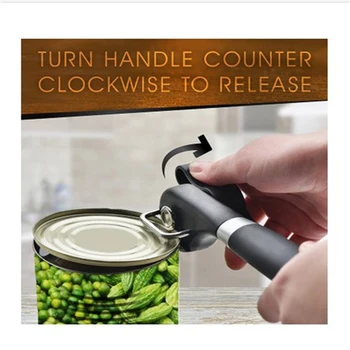 

Black New Convenient And Safe Powerful Can Opener High Quality Can Opener Knife Anti-Cut Design Blade Home Kitchen Tools