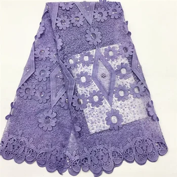 

High Quality Beaded African Sequins Lace Fabric French Mesh Embroidery Tulle Lace Fabric For Nigerian Wedding Party Dress N2696