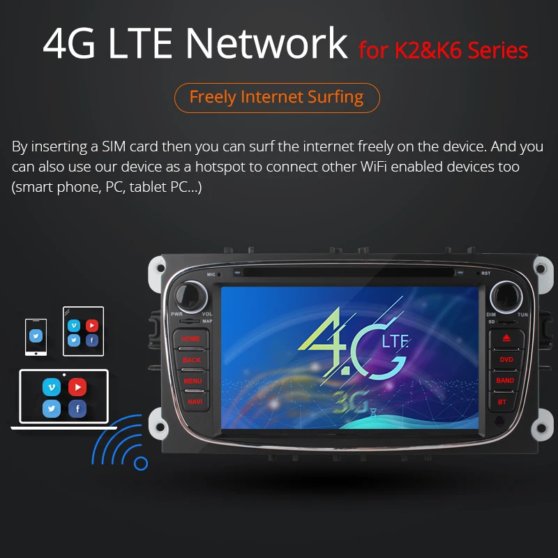 Sale Ownice K3 K5 K6 Android 9.0 2 DIN Car DVD Player GPS Navi for Ford Focus Mondeo Kuga C-MAX S-MAX Galaxy Stereo Head Unit 4G LTE 2