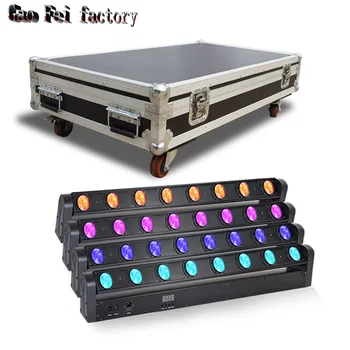 

Bar dj light moving 8 Eye 8x12w rgbw mixing color beam moving head light dmx stage light effect with flight case (4pcs/lot)
