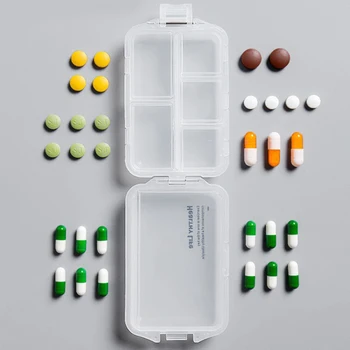 

Upgrade 6 Grids Medicine Box Pill Storage Case Jewelry Earring Holder Organizer Weekly Pillbox For Travel Household Portable