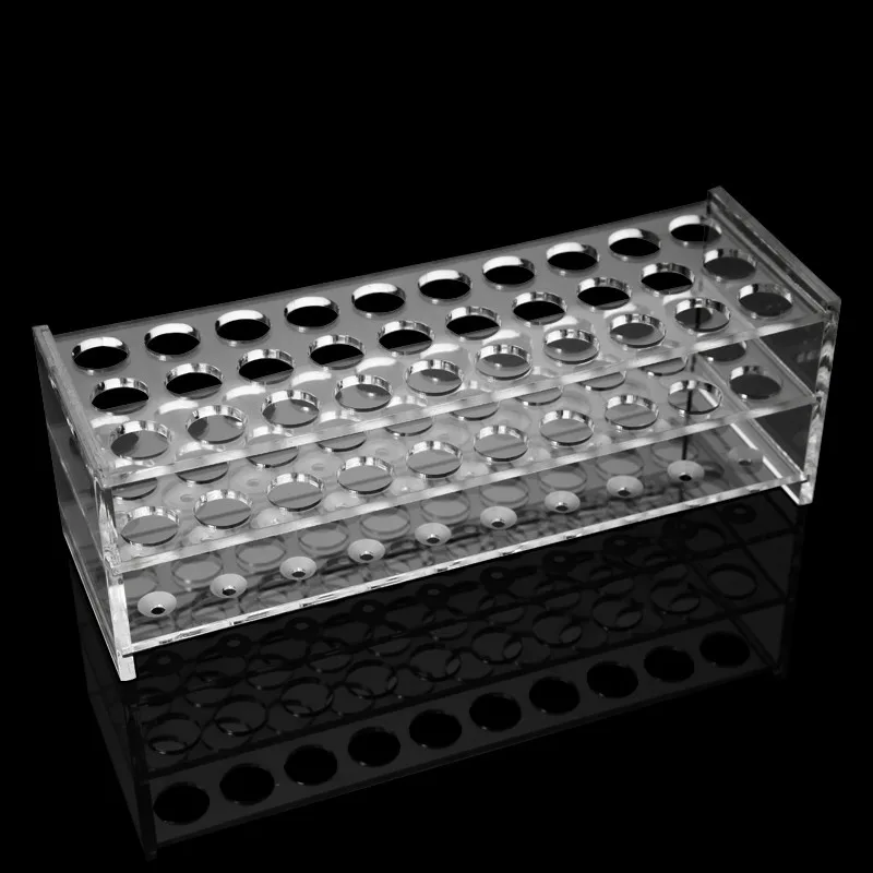 Support à Tubes à Essai En Acrylique 18 Trous - Transparent, Trous De 17 Mm - Pour Laboratoire, Rangement Expériences