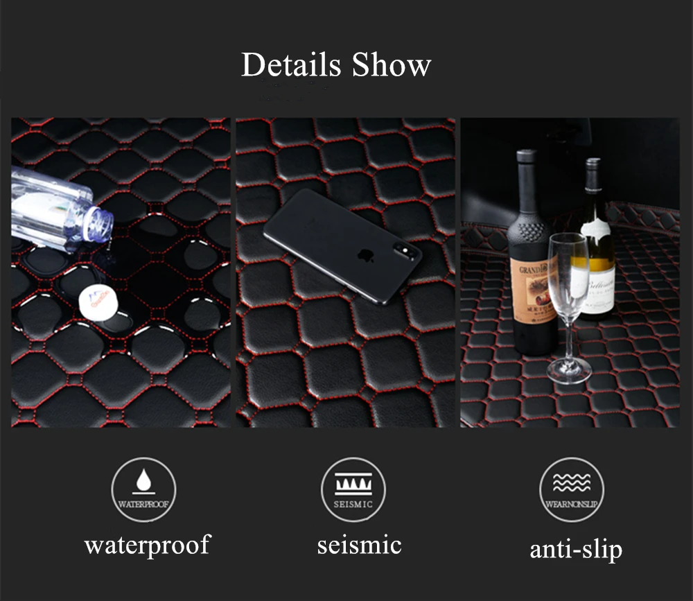 SJ Custom Waterproof Car Trunk Mat AUTO Tail Boot Tray Liner Cargo Carpet Pad Protector Fit For Sko