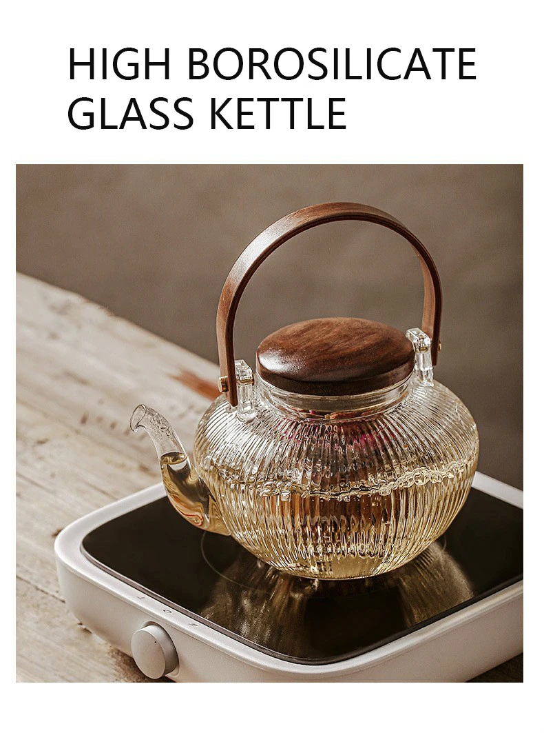 Description Picture 4 of item800Ml Gong Fu Tea Set Electric Tea Kettle Womb Tea Milk Oolong Tea Infuser Chinese Glass Teapot Health Food Office Accessories