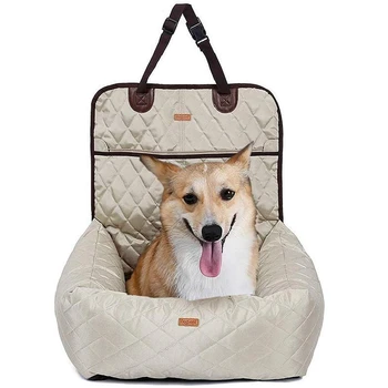 

Dog Car Seat - 2-In-1 Pet Car Seat Cover, Waterproof and Antiskid, Removable Cover and Cushion, Very Suitable for Cars, Trucks a