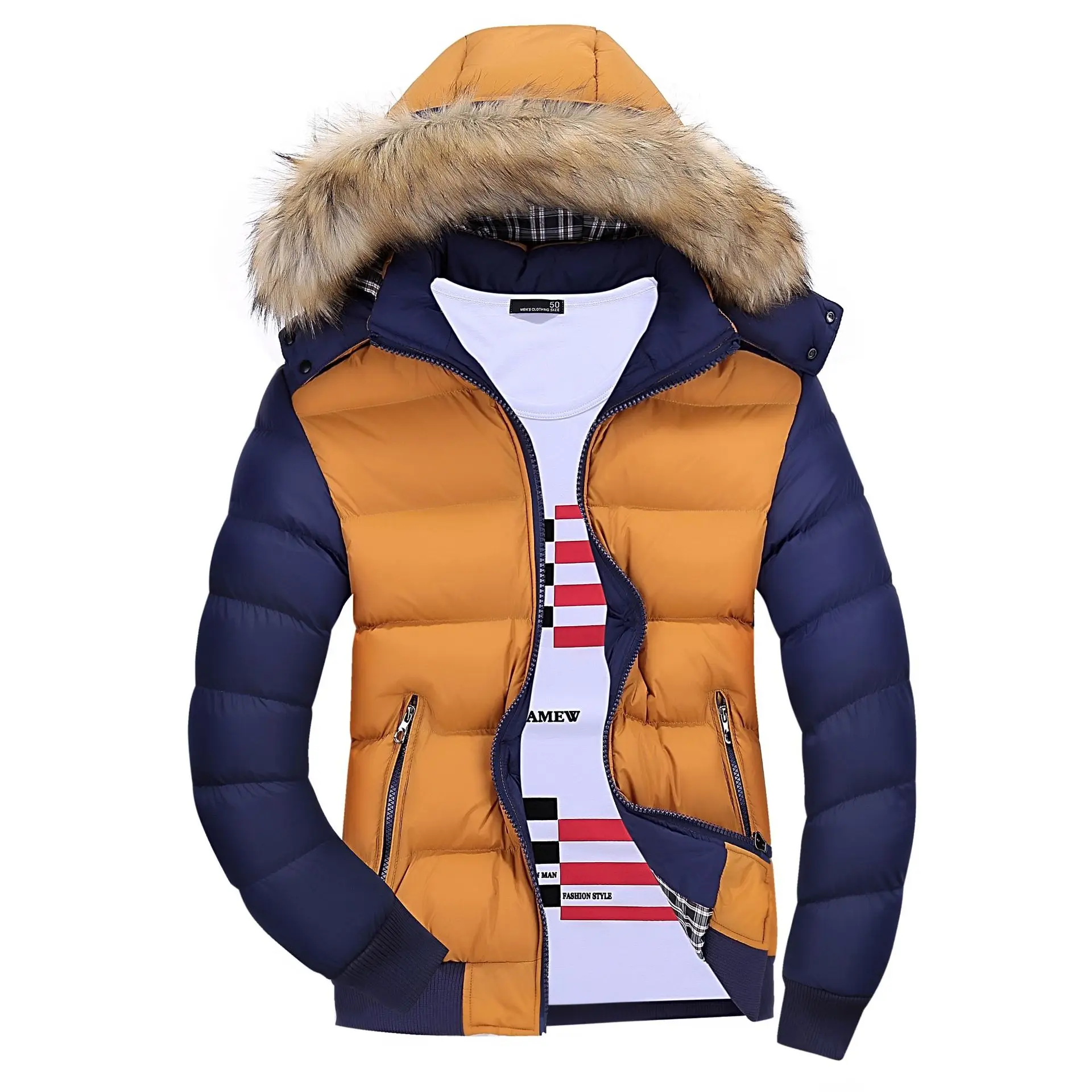 

2020 Winter Parka Men Windbreak Plus Velvet Thick Warm Windproof Fur Coats Hooded Anorak Jackets Men's Winter Jackets