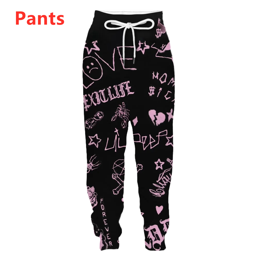 New  boys/girls Love Lil.peep Fashion Men Women Tracksuits Crewneck Hip Hop Pants  Plus Size S-7XL streetwear men 4