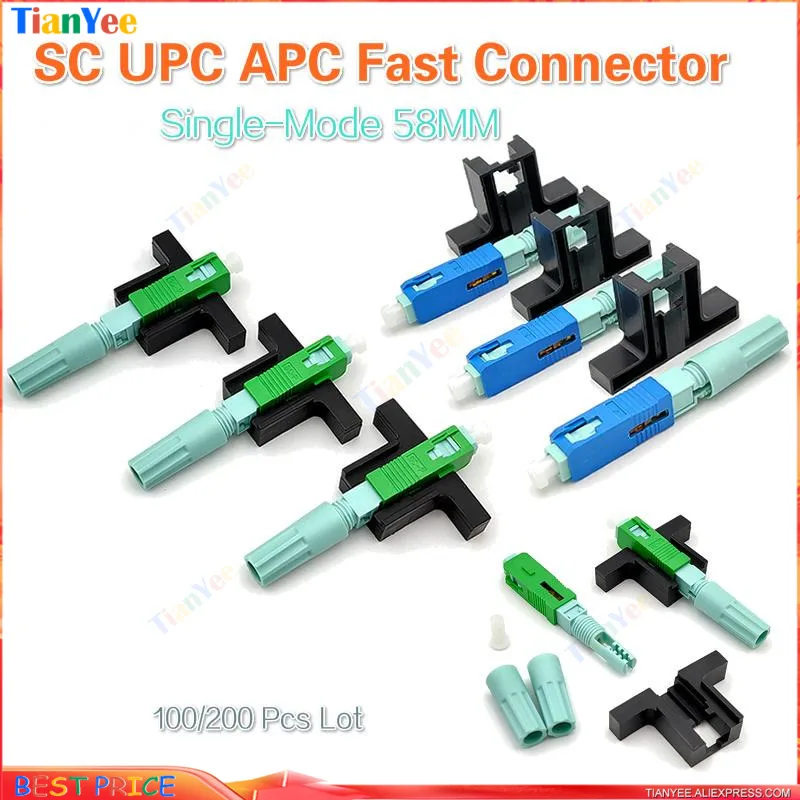 Блок фиксированной длины 58 мм LX58 однорежимный SC UPC APC быстрый соединитель FTTH