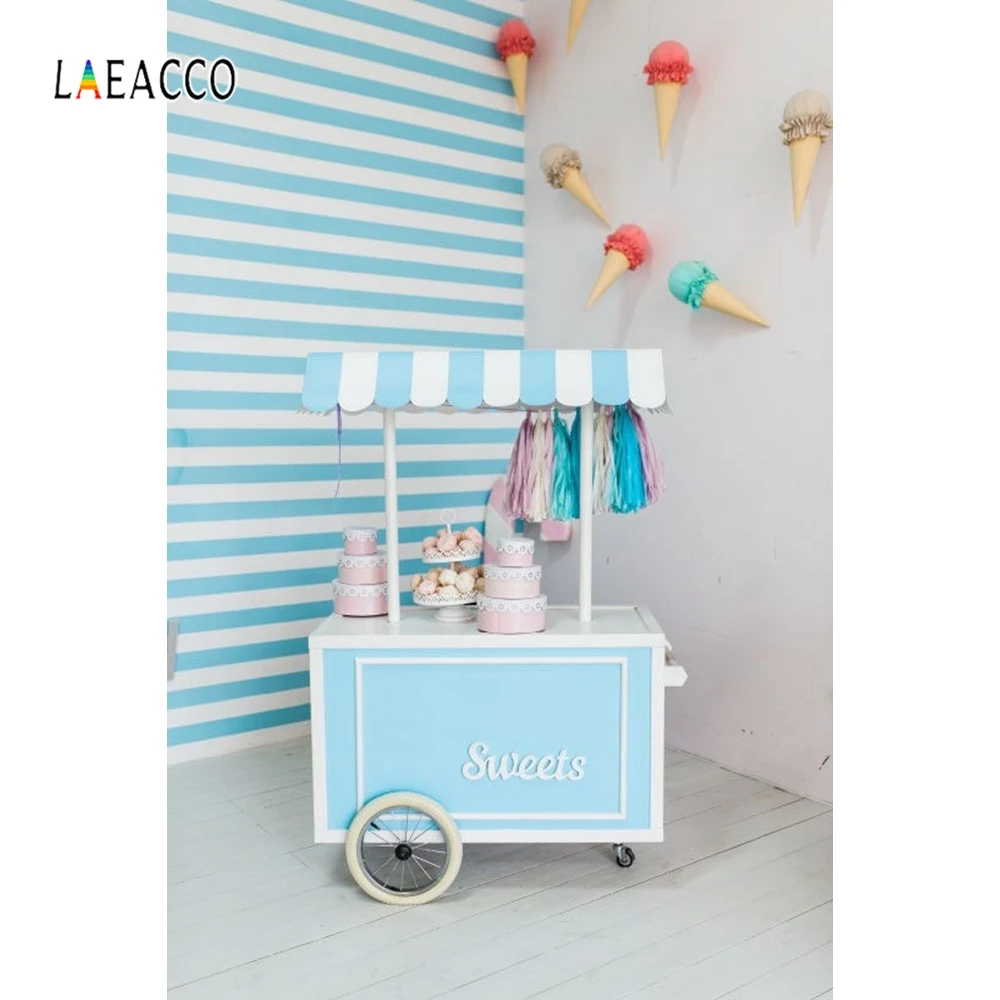 

Laeacco Sweets Cake Ice Cream Cart House Photo Backdrop Baby Children Birthday Scene Photography Background Photographic Studio