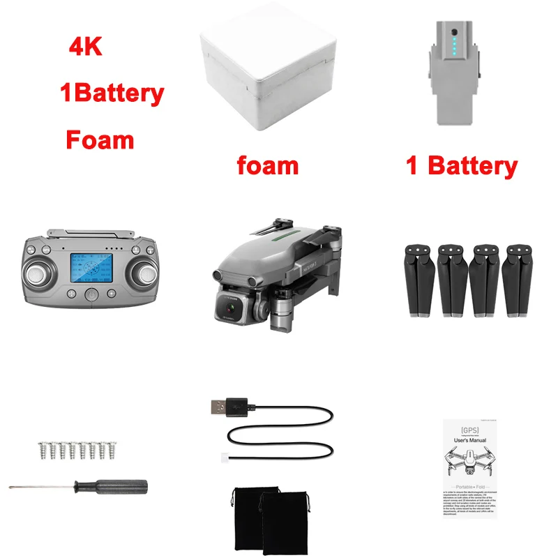 5G GPS 4K 1B FOAM RC 4K Дрон с HD камерой gps 5G wifi Квадрокоптер Дрон Профессиональный Квадрокоптер Дрон Мини карманный Дрон - Цвет: 5G GPS 4K 1B FOAM