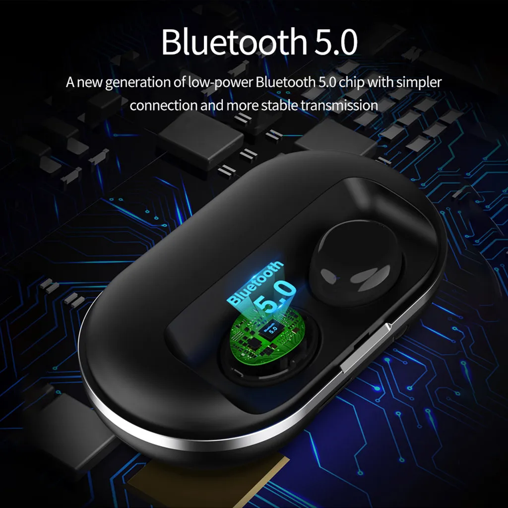 H25 BT5.0 Bluetooth Earphones Mini Wireless Earbuds Sport Handsfree Earphone Cordless Headset with Mic Charging Box