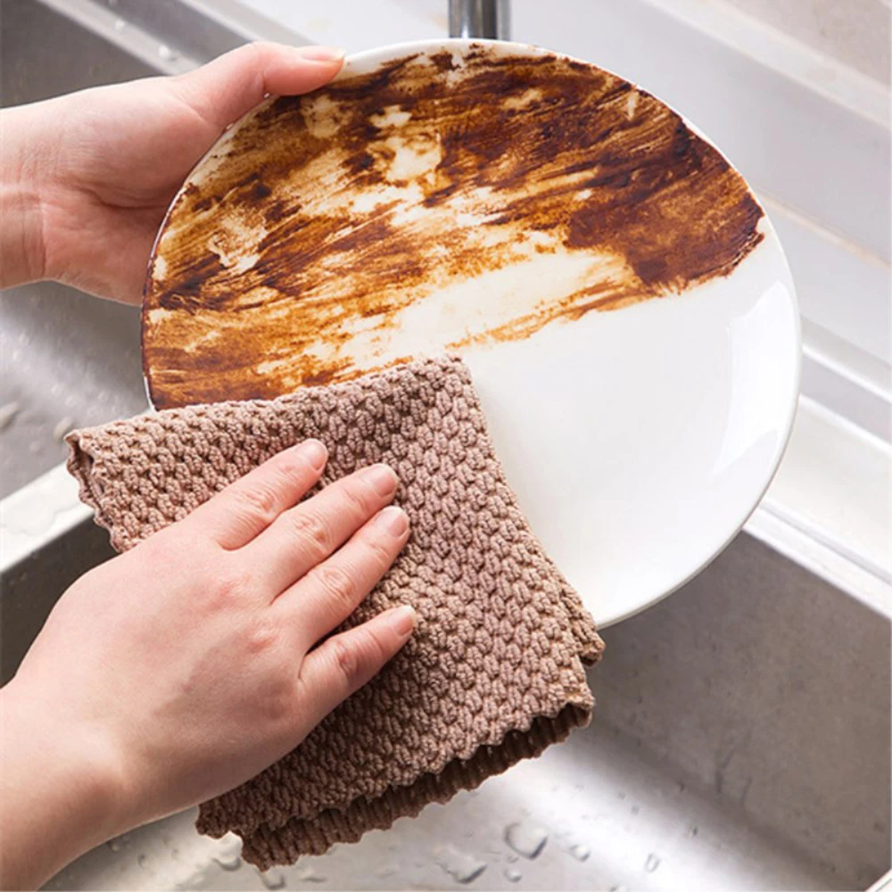 Полезная Супер Абсорбирующая ткань для чистки анти-жир кухня микрофибра тряпки эффективное чистящее полотенце домашнее моющее блюдо