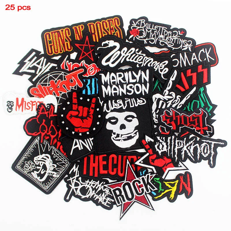 Parches De Banda De Rock Para Ropa, Parches Punk De Metal, Insignias Para  Planchar, Pegatinas Para Ropa, Costura Diy, Rayas Bordadas - Parches -  AliExpress