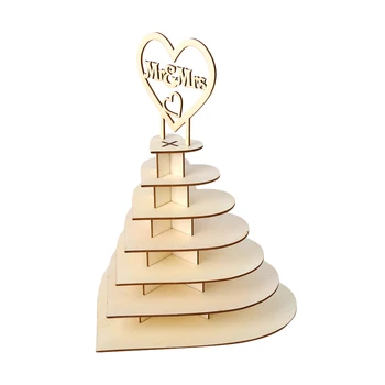 

7-layer Chocolate Display Stand Durable Wooden Delicate Heart Shape Romantic Candies Food for Ball Party Wedding