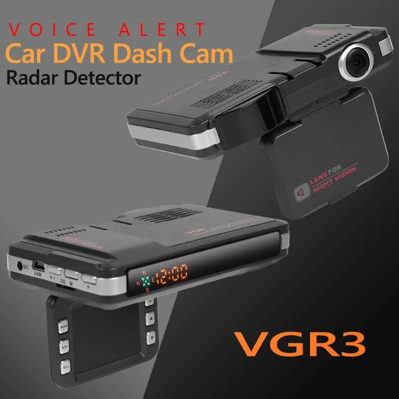 VGR3 2 в 1 Автомобильный радар-детектор видеорегистратор Dash Cam радар детектор скорости Предупреждение X K диапазон Русская версия