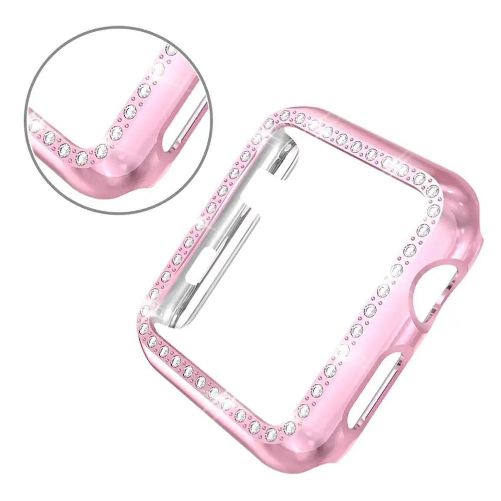 

Screen Protective Case for Apple watch band 4 3 44mm 40mm 42mm 38mm iwatch strap Diamond Protector Shell watch Accessories