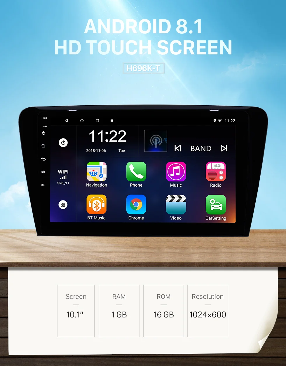 Cheap Seicane Android 9.0 10.1 inch HD 1024*600 Touch Screen Car Radio For 2015 2016 2017 SKODA Octavia (UV) GPS Navigation Bluetooth 0