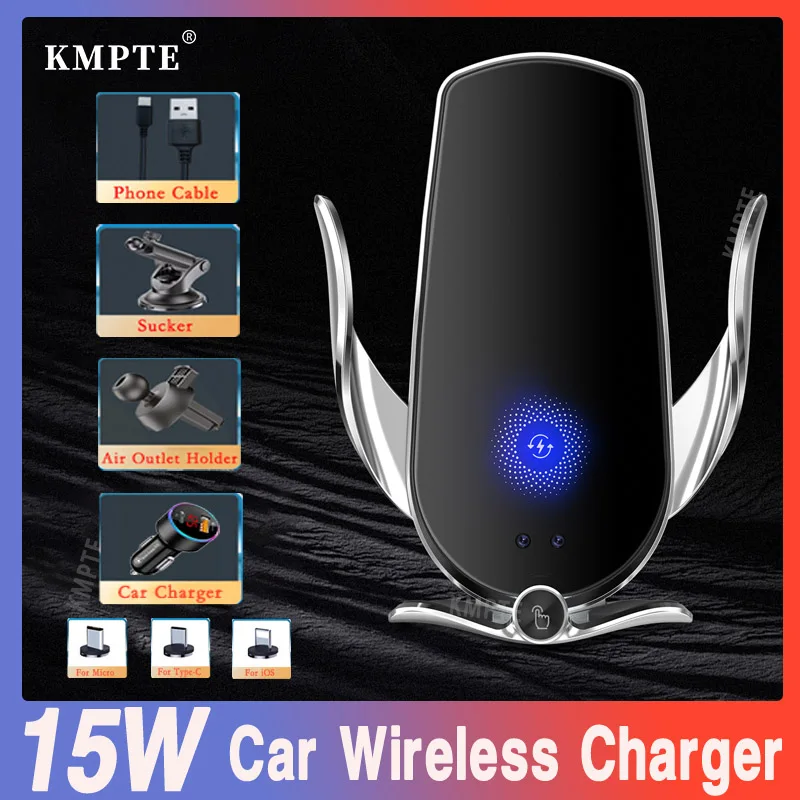 15W Automatic Car Wireless Charger For Samsung Galaxy Z Fold 3 2 Note 20 S20 iPhone 13 12 11 Xiaomi Air Vent Mount Phone Holder - ANKUX Tech Co., Ltd