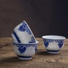 2 шт./лот 120 мл Цзиндэчжэнь полые голубые и белые фарфоровые чайные чашки винтажные китайские чайные чашки керамическая чашка для чая чашки для Саке посуда для напитков