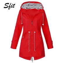 Sfit женский плащ, переходная куртка, закат, длинный, осень, зима, дождевик, походная куртка, для улицы, кемпинга, ветрозащитная куртка, пальто