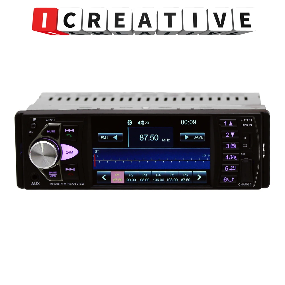Car Radio 1 din 4022D FM radio car Auto Audio Stereo USB AUX Bluetooth Autoradio Support Rear view Camera SWC Control | Автомобили и