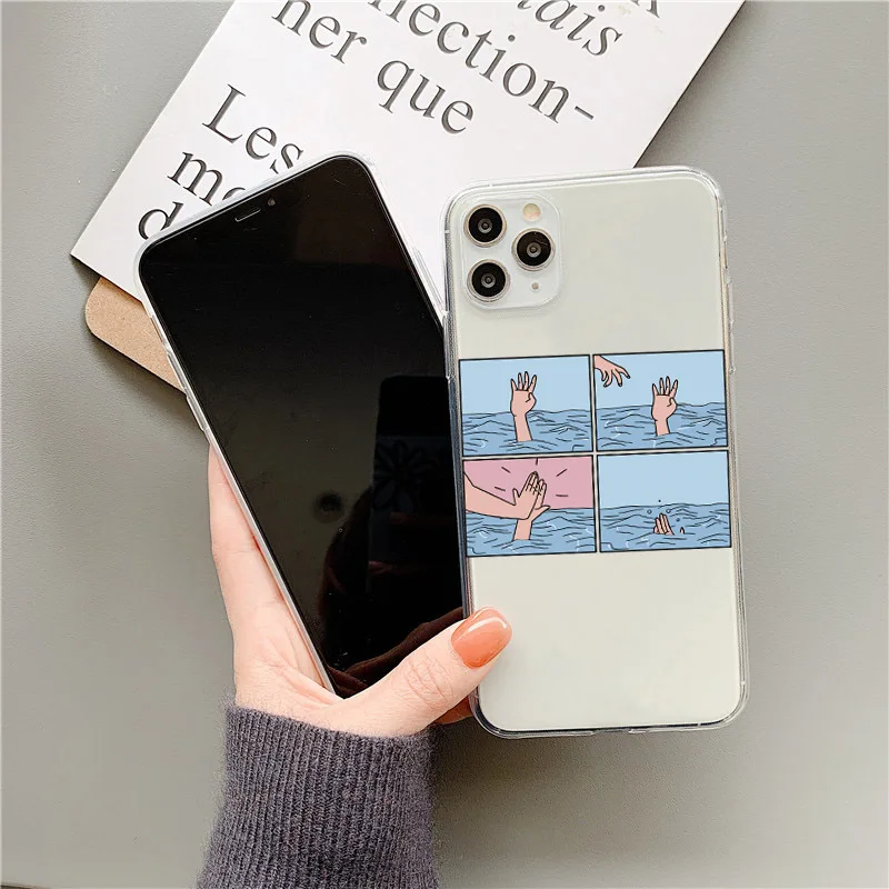 Чехол INS для телефона с забавными иллюстрациями iPhone 11 Pro Max 7 8 6s Plus X XR XS SE 2020