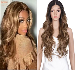 Raising Fashion New Style  Heat Resistant Wig Lace Part And Lace Front Wig Body Wave Long  Exquisite Wig For Woman