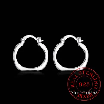 

Personality Hyperbole 925 Sterling Silver Simple Smooth Cute Square Hoop Earrings For Women Sterling-Silver-Jewelry Pendientes