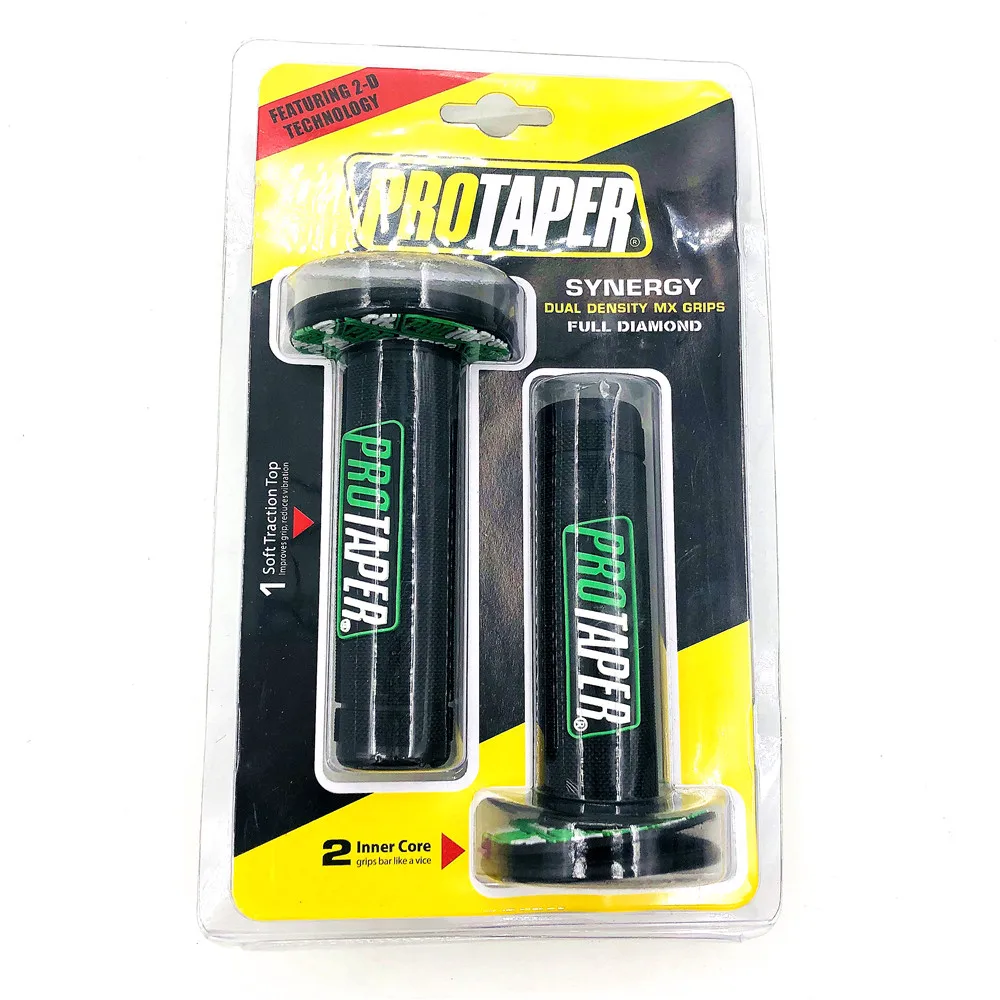 Green with Box Рукоятка Pro taper для мотоцикла, высокое качество, Protaper, Dirt Pit Bike, для мотокросса, 7/8 дюймов, руль, резиновый гель, рукоятки, Тормозные ручки - Цвет: Green with Box