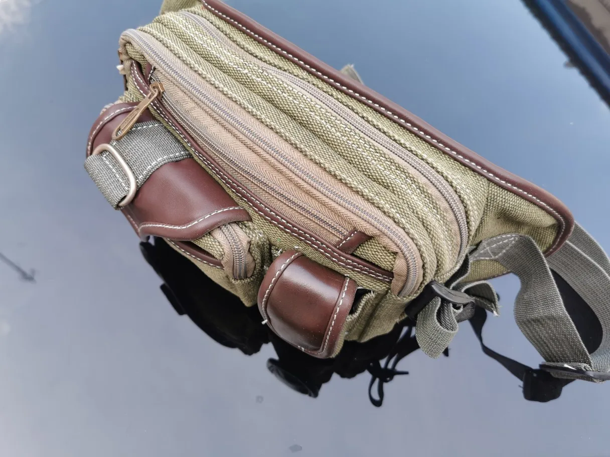 

Lure Large-Volume Wallet Storage Bag Outdoor Travel Casual for Men Canvas Waist Pack Multi-functional Shoulder Bag Outdoor