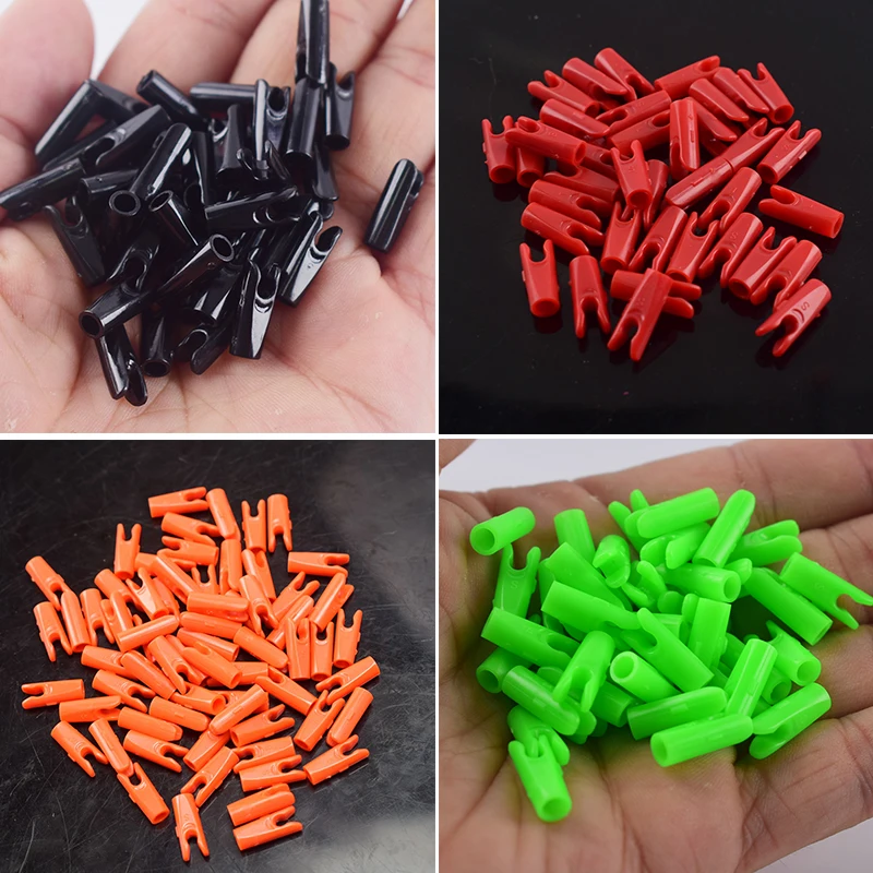50pcs Hunting Archery Accessory DIY Plastic Arrow Pin Nocks Size S For ID4.2mm ID6.2mm 3.2mm Carbon /Glassfiber Arrow Shaft 50pcs archery arrow nocks fit for id 6mm arrow shaft plastic arrow tails diy knocks replacement hunting shooting accessories