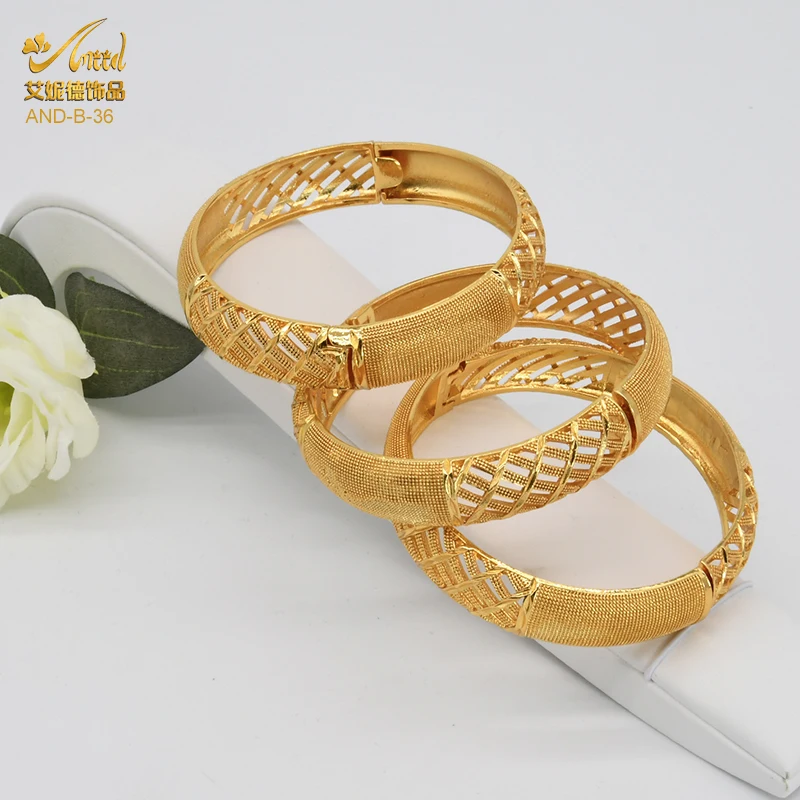 ANIID Dubai Bangles 24K Gold Color African Bracelet For
