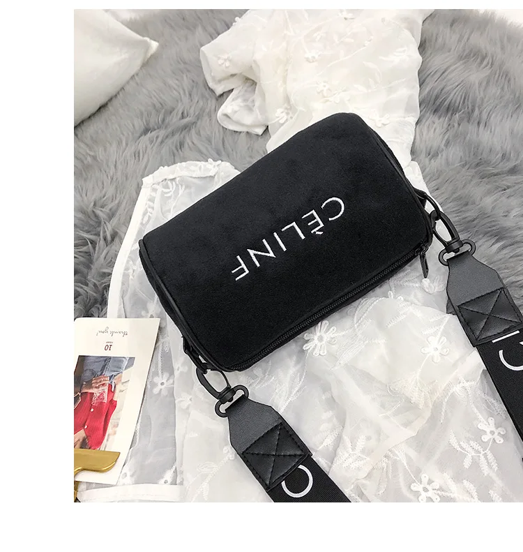 

New Arrival Bag Women's 2018 Trend Sweet Ladies' Simple Versatile Lettered Women's Shoulder Long Belt Shoulder Bag WOMEN'S Bag