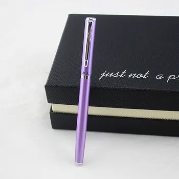 

Metal Silver clip Financial Tip Fountain Pen 0.38mm Shine purple School Office Business Writing Ink Pens Gift Stationery