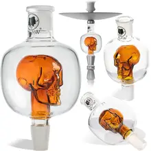 Shisha Molassefänger Totenkopf Bunt(US Glas für(Schliff 18/8)-Wasserpfeife, Vorkühler-Aufsatz Skull, Farbe Weiss