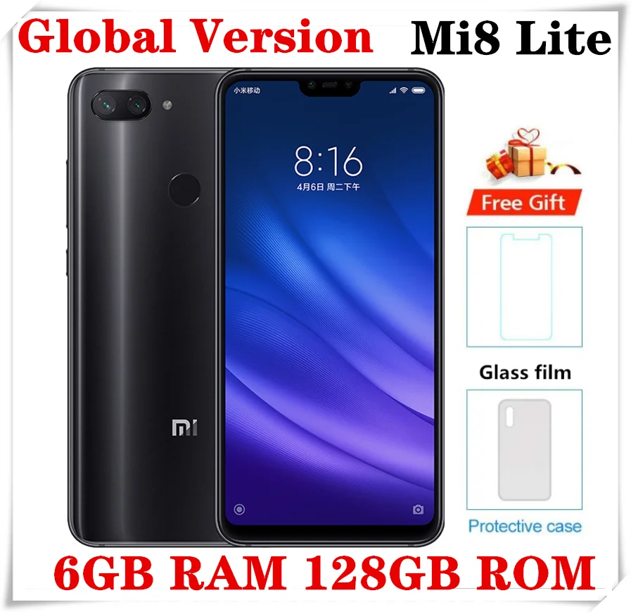 Global Version Xiaomi Mi 8 Lite 6.26 Smartphone 6GB 128GB Snapdragon 660  Octa-Core Cellphone 24MP 3350mAh 4G LTE Mobile phone