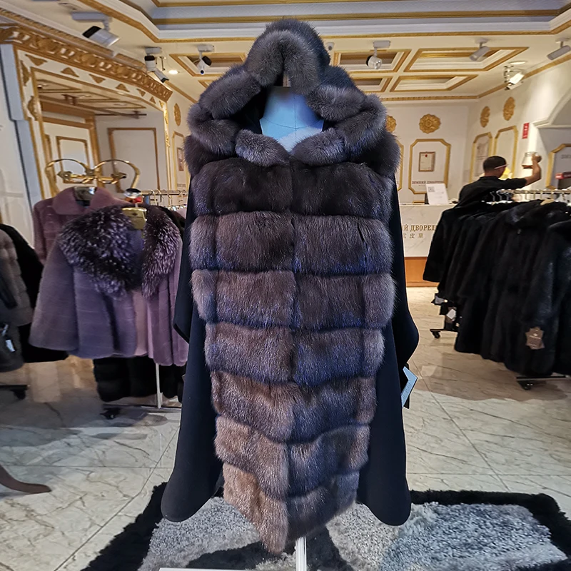 Модное пальто из соболиного меха импортное норки подходит под соболиный