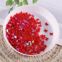 Vibrant Butterfly Nail Sequins - 12 Color Set for DIY Nail Art Decoration (10g) (AB Red)