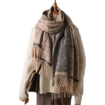 

2020 New Winter Scarf for Women Tippet Cashmere Bandana High Quality Scarfs for Ladies Desigual Winter Poncho Red Winter Scarves