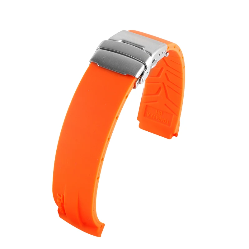 Ремешок спортивный резиновый для Tissot T Race T048 T048.417 водонепроницаемый светло