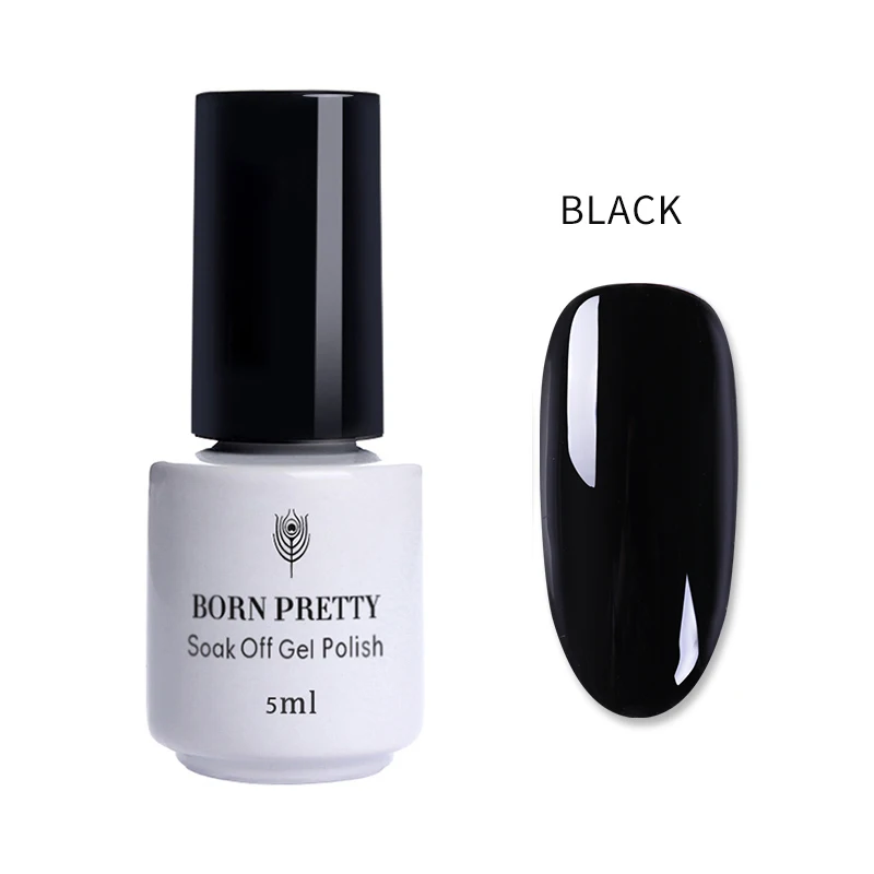 Black 5ml Born pretty, хамелеон, Гель-лак для ногтей павлин голографический 6 мл, замачиваемый УФ-Гель-лак, стойкий Гель-лак для маникюра - Цвет: Black 5ml