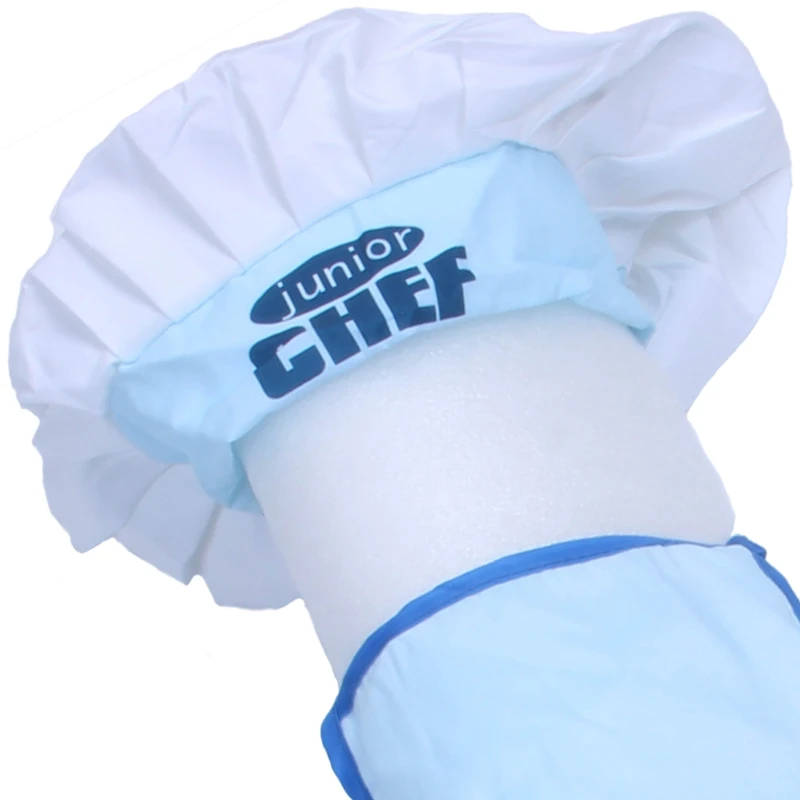 Childs Kids Chef Hat Apron Cooking Baking Boy Girl Chefs Junior Gift(Blue