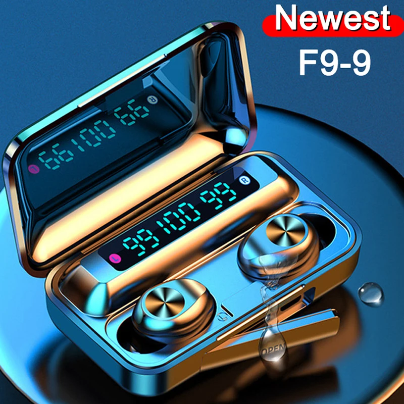 F9-9 TWS беспроводные наушники Bluetooth 5 0 с сенсорным управлением стереогарнитура 9D