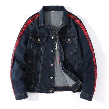 

Autumn 2020 denim Jacket men Cotton Slim Casual embroidery Denim Jacket Coat Male Harajuku streetwear Bomber jackets for man
