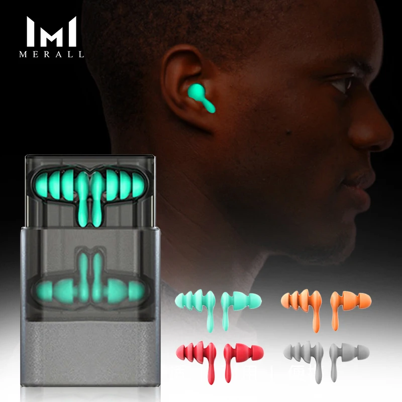 

Reusable Earplugs Noise Reduction EarplugsSoft Sound Insulation Ear Plugs Anti Noise Hearing Protection For Party Sleep Swimming