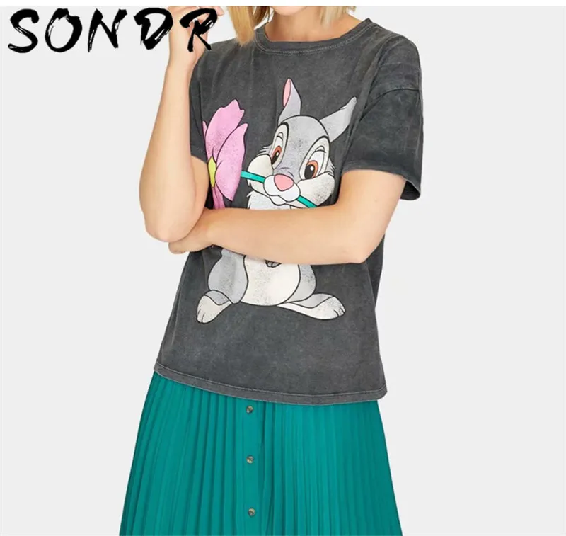 Summer Fashion T-shirt Women harajuku streetwear cartoon print Lion King O-neck loose angel tshirt Female Tops plus size